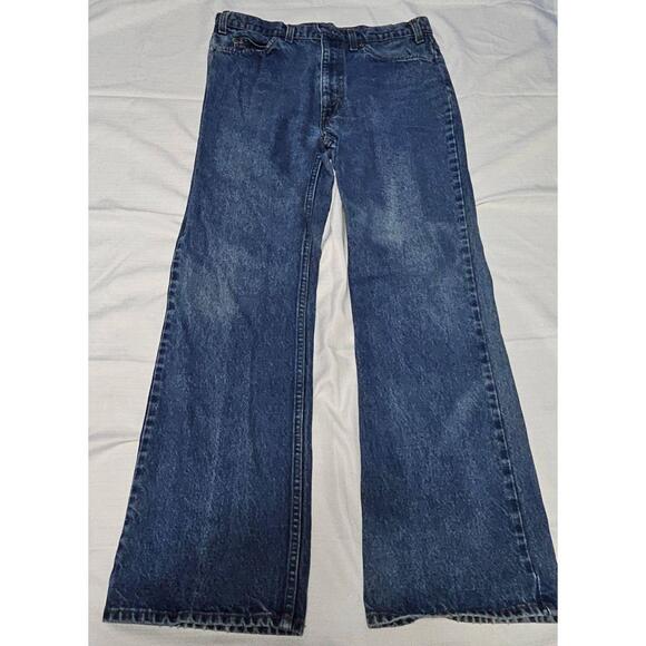 Vtg LEVIS Orange Tab Straight Leg Bootcut Classic Blue Jeans Workwear Mens 34x30